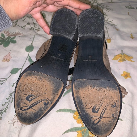 Free People Kiltie Tan Circle Back Heel Booties 7.5 - Picture 9 of 12